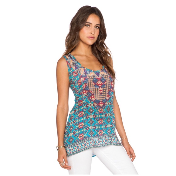 Anthropologie Tops - Sold • vikki silk tunic tank top in blue